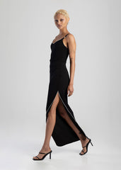 Sissy boy Maxi Dress With a Neckline In Black