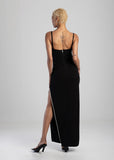 Sissy boy Maxi Dress With a Neckline In Black