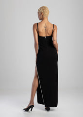 Sissy boy Maxi Dress With a Neckline In Black