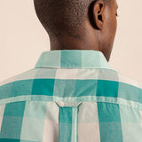 Polo Mens Multi Check Short Sleeves Shirt In Aqua