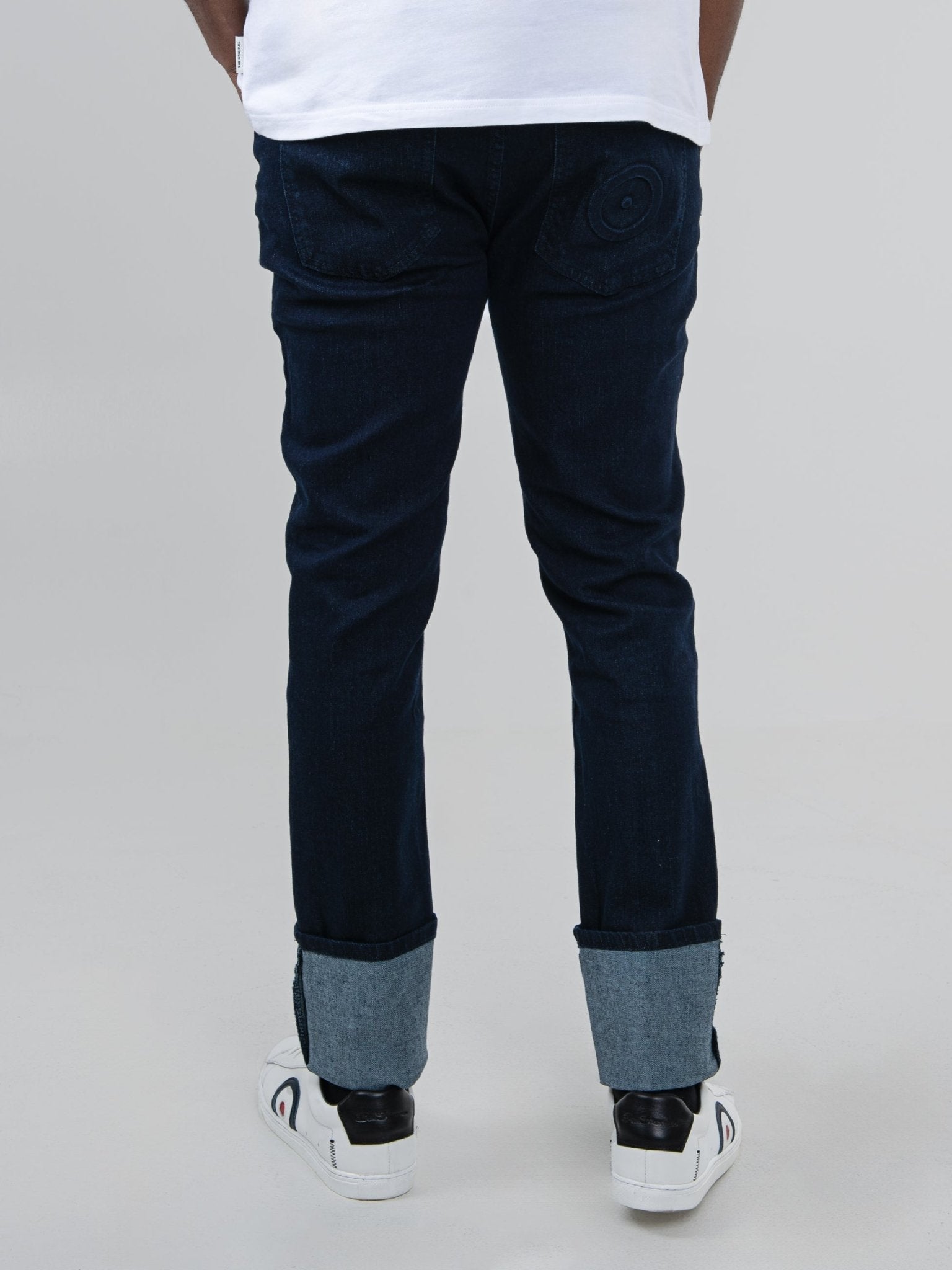 Ben Sherman Target Turn Up Slim Fit Mens Jeans In Navy