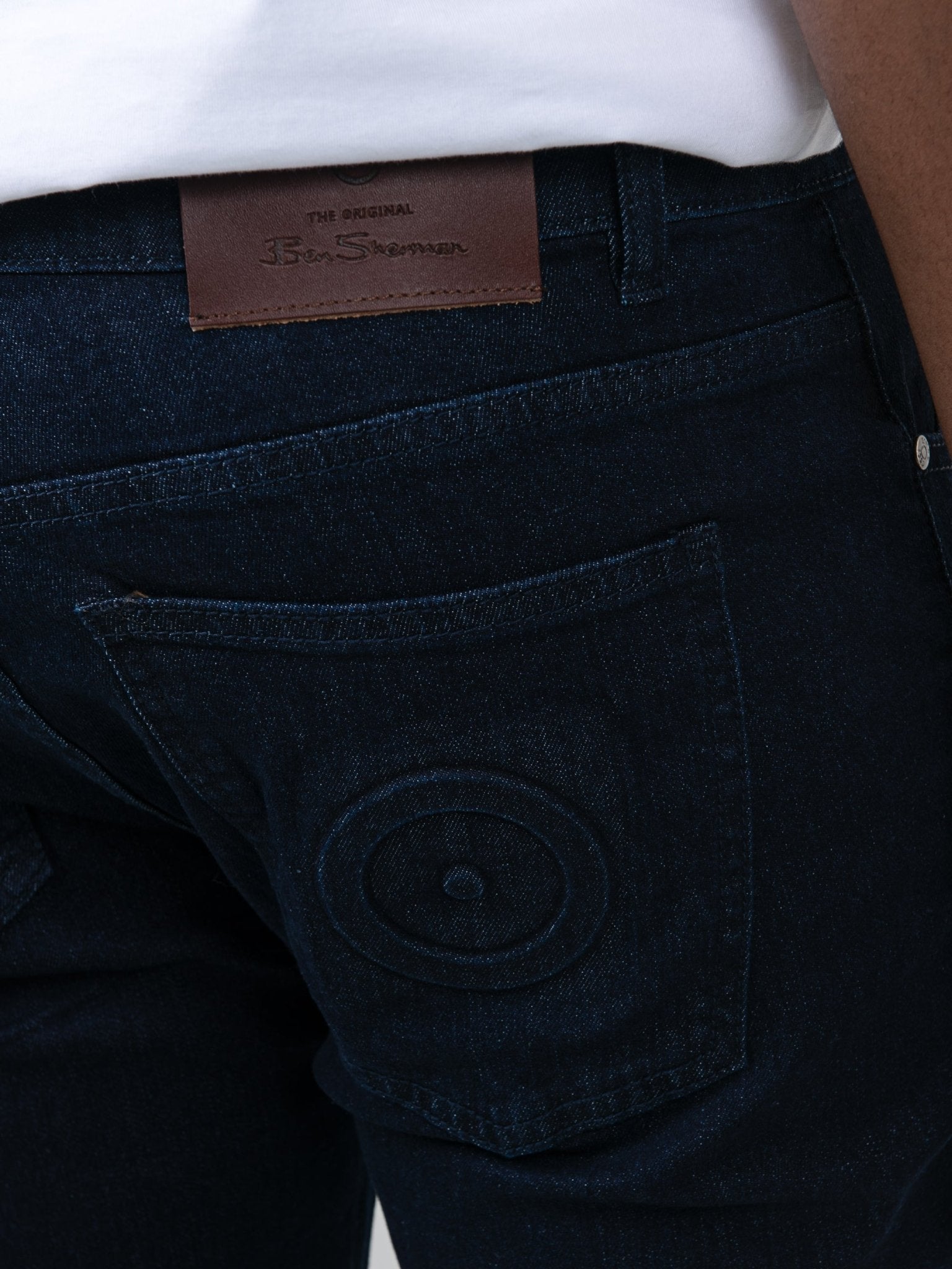 Ben Sherman Target Turn Up Slim Fit Mens Jeans In Navy