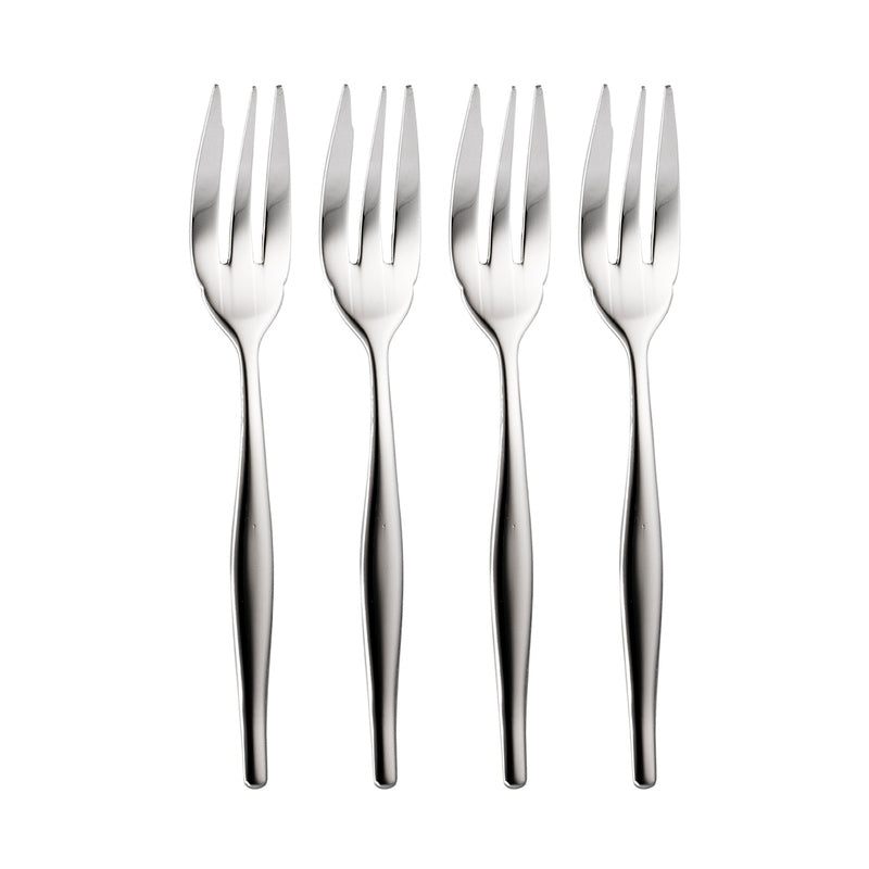 Wechsler 4 Pack Slimline Cake Forks In Silver
