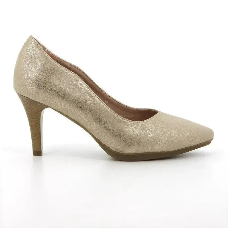 Hush Puppies Ladies Soft Phillipa Heels In Light Gold