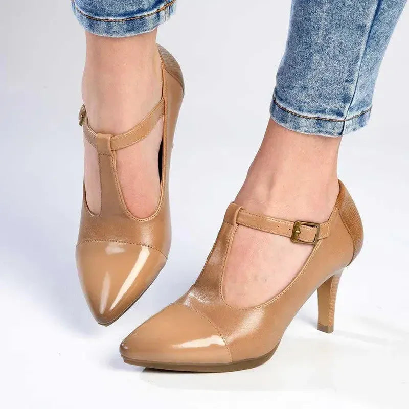 Hush Puppies Ladies Soft Phoenix Heels In Dark Beige