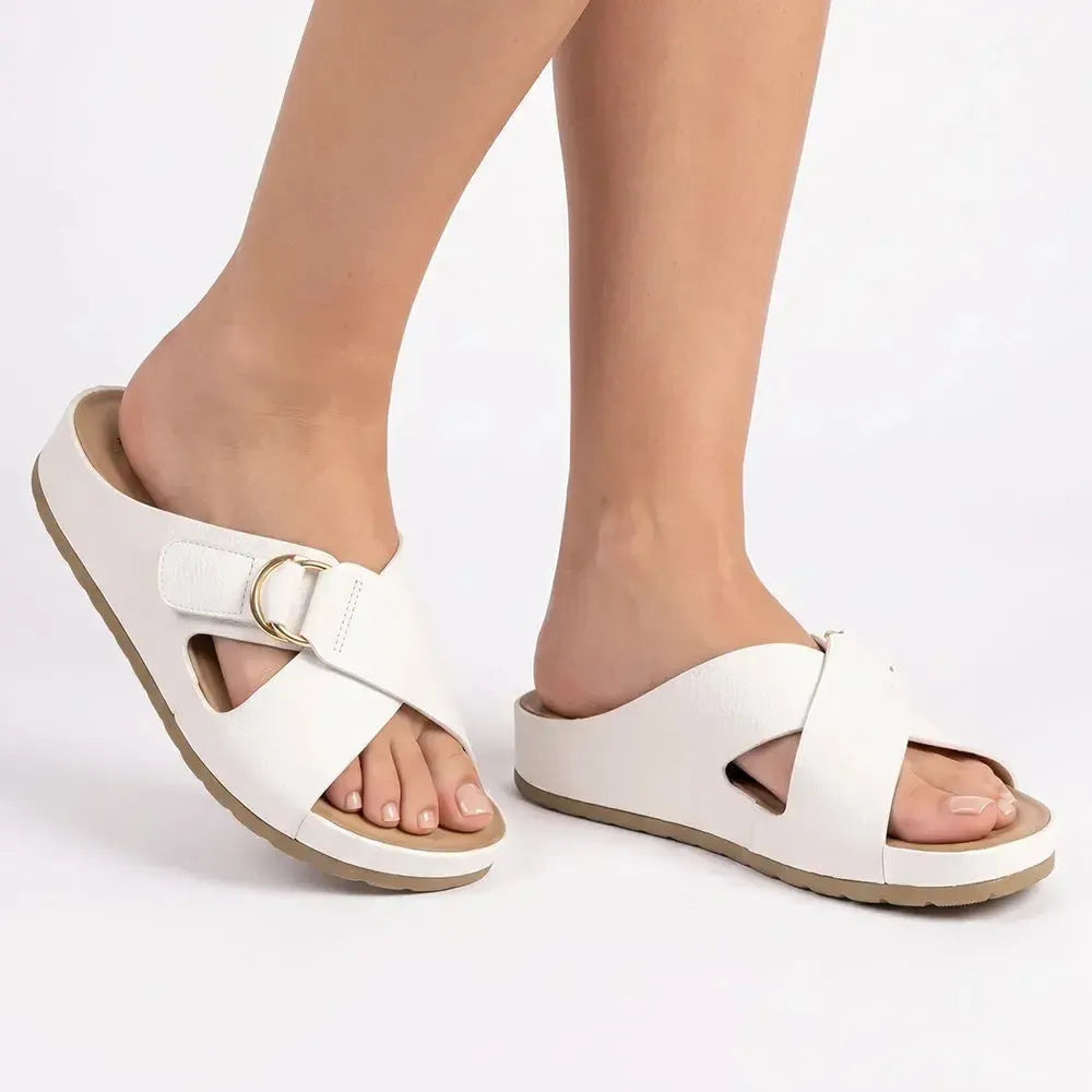 Hush Puppies Soft Style Ladies Soft Tanika Sandals In White