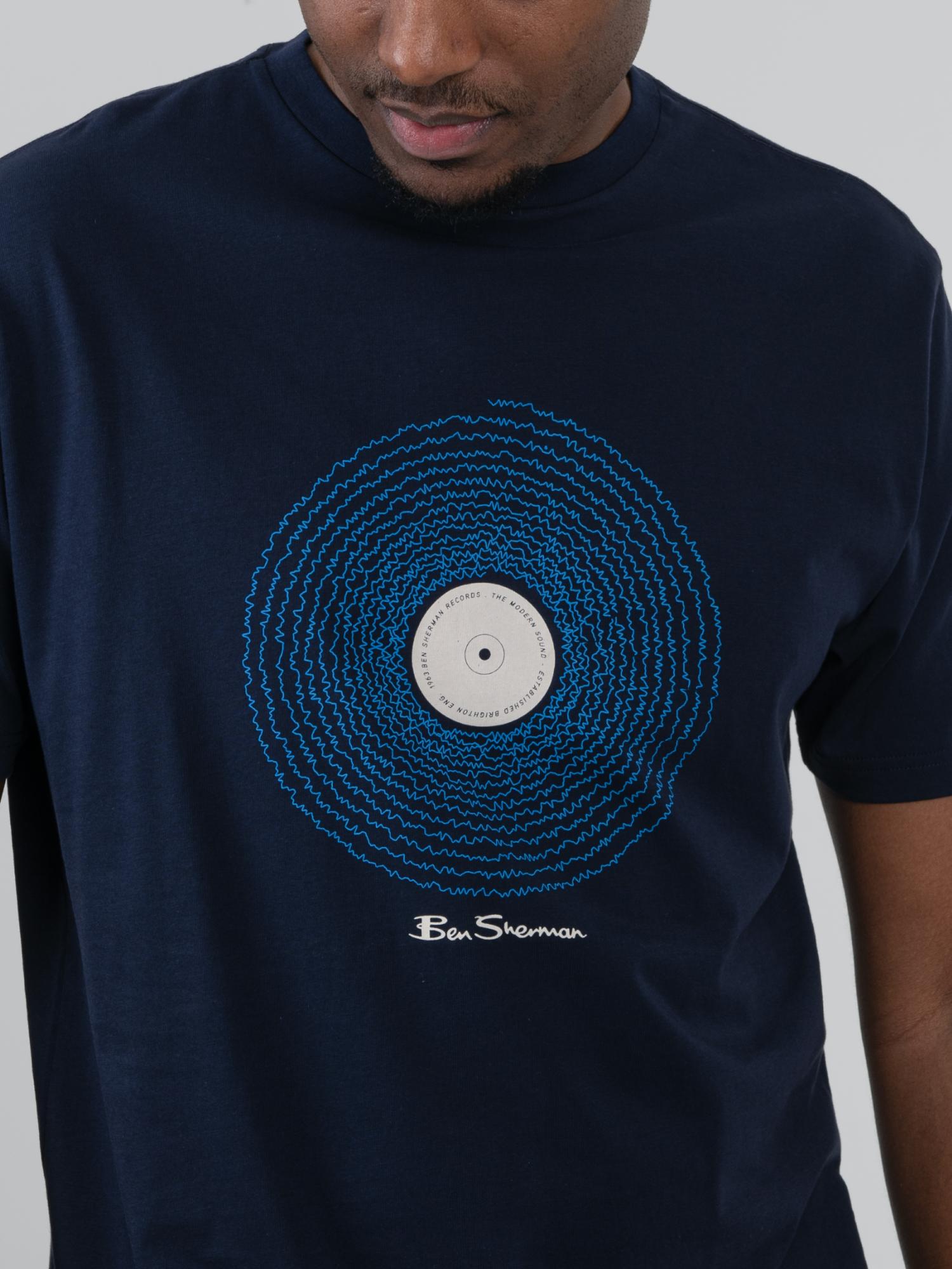 Ben Sherman Mens Sound Waves Navy T-Shirt