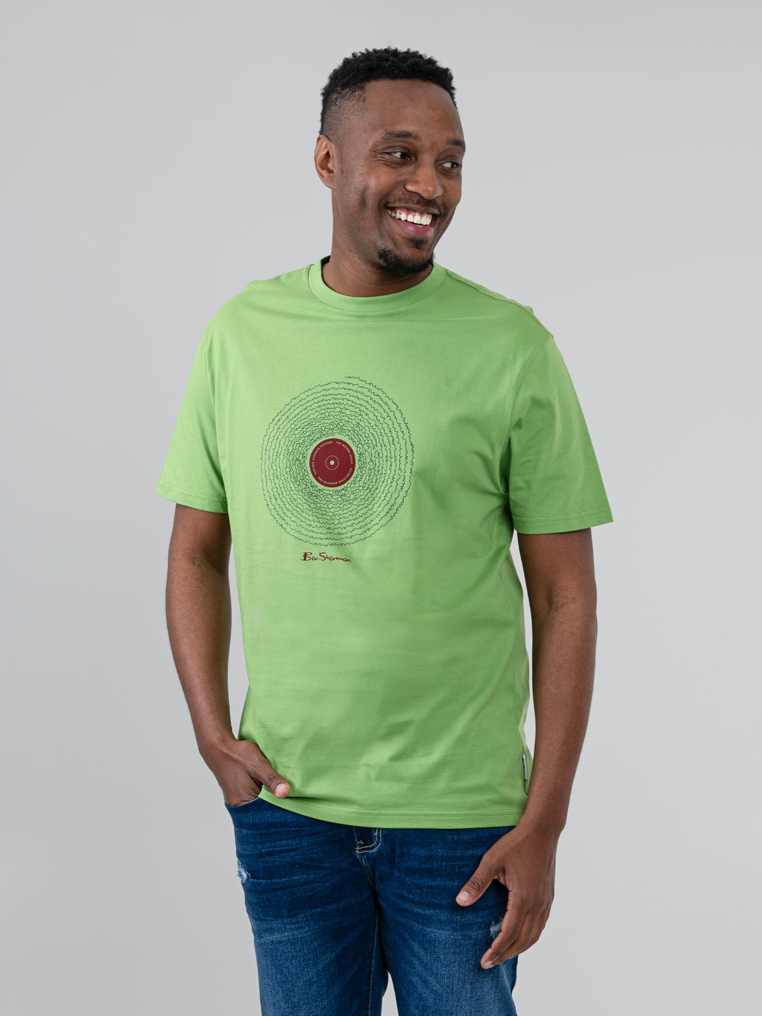 Ben Sherman Mens Sound Waves T-Shirt In Piquant Green