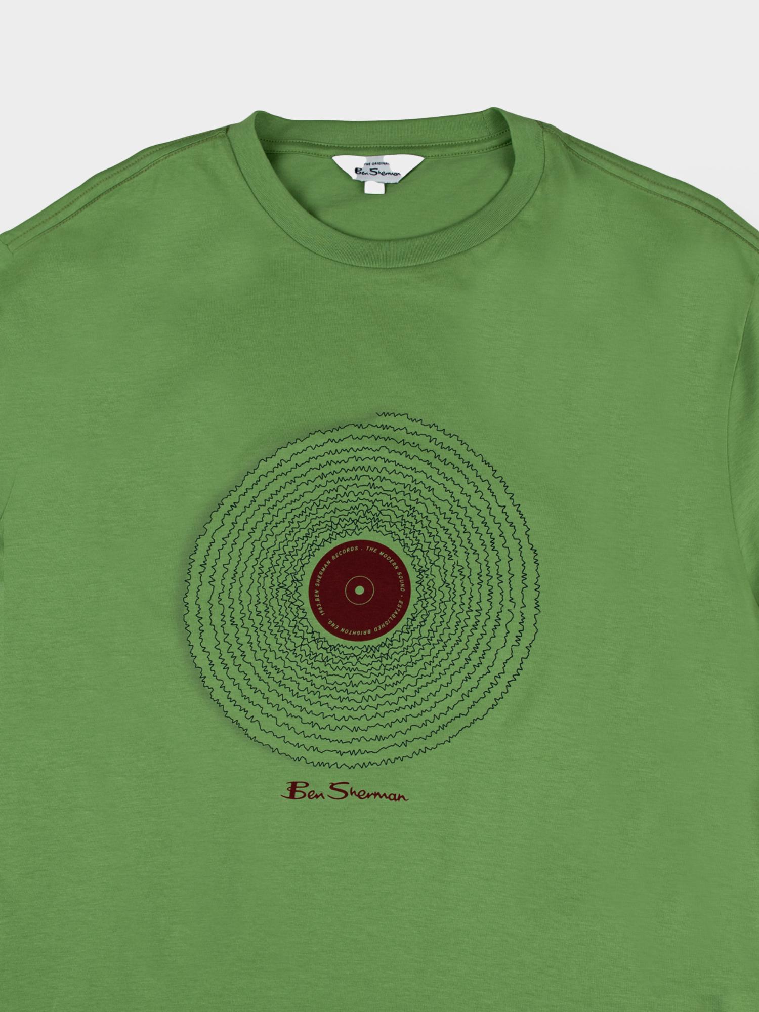 Ben Sherman Mens Sound Waves T-Shirt In Piquant Green