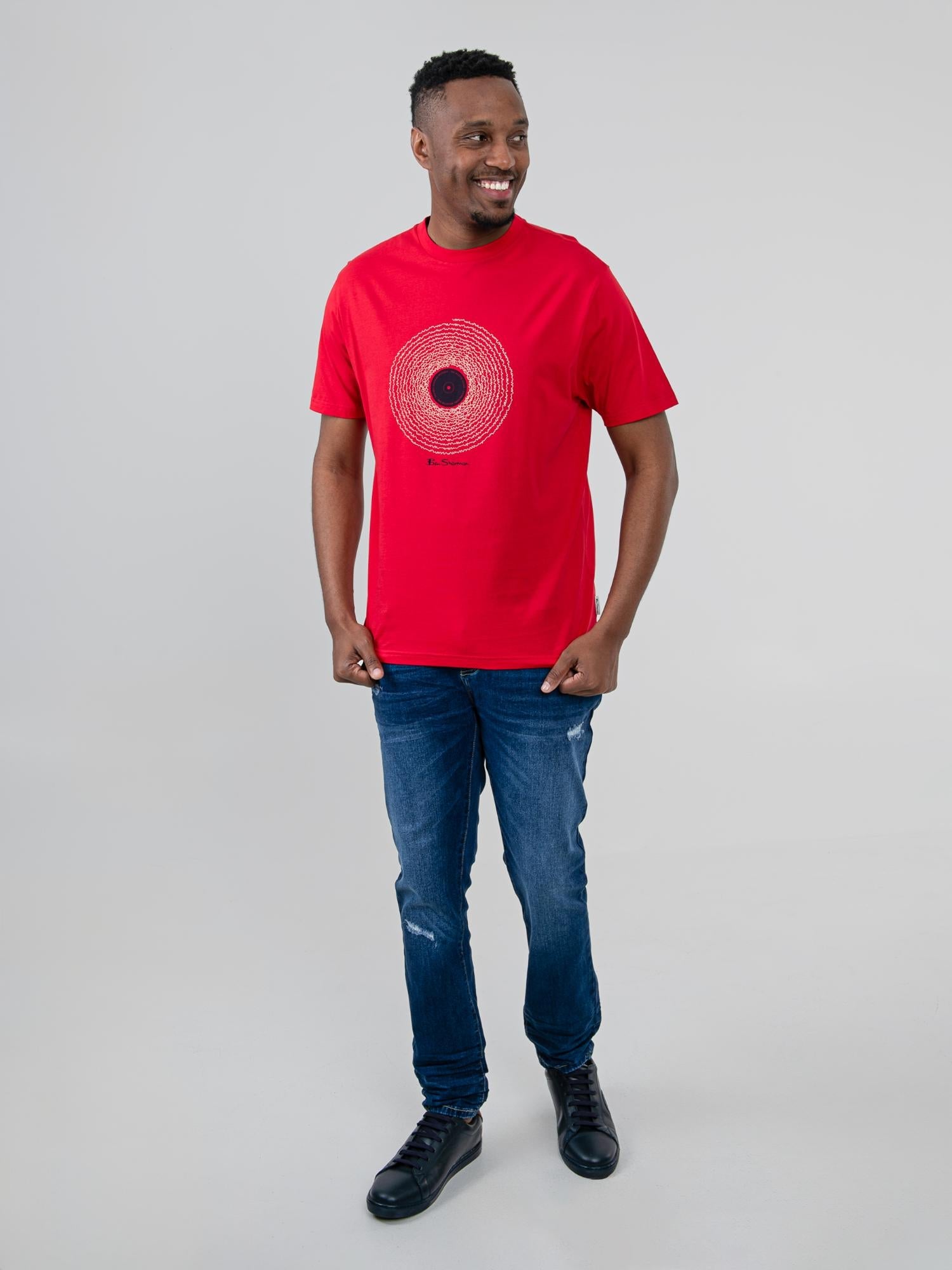 Ben Sherman Mens Sound Waves T-Shirt In Red