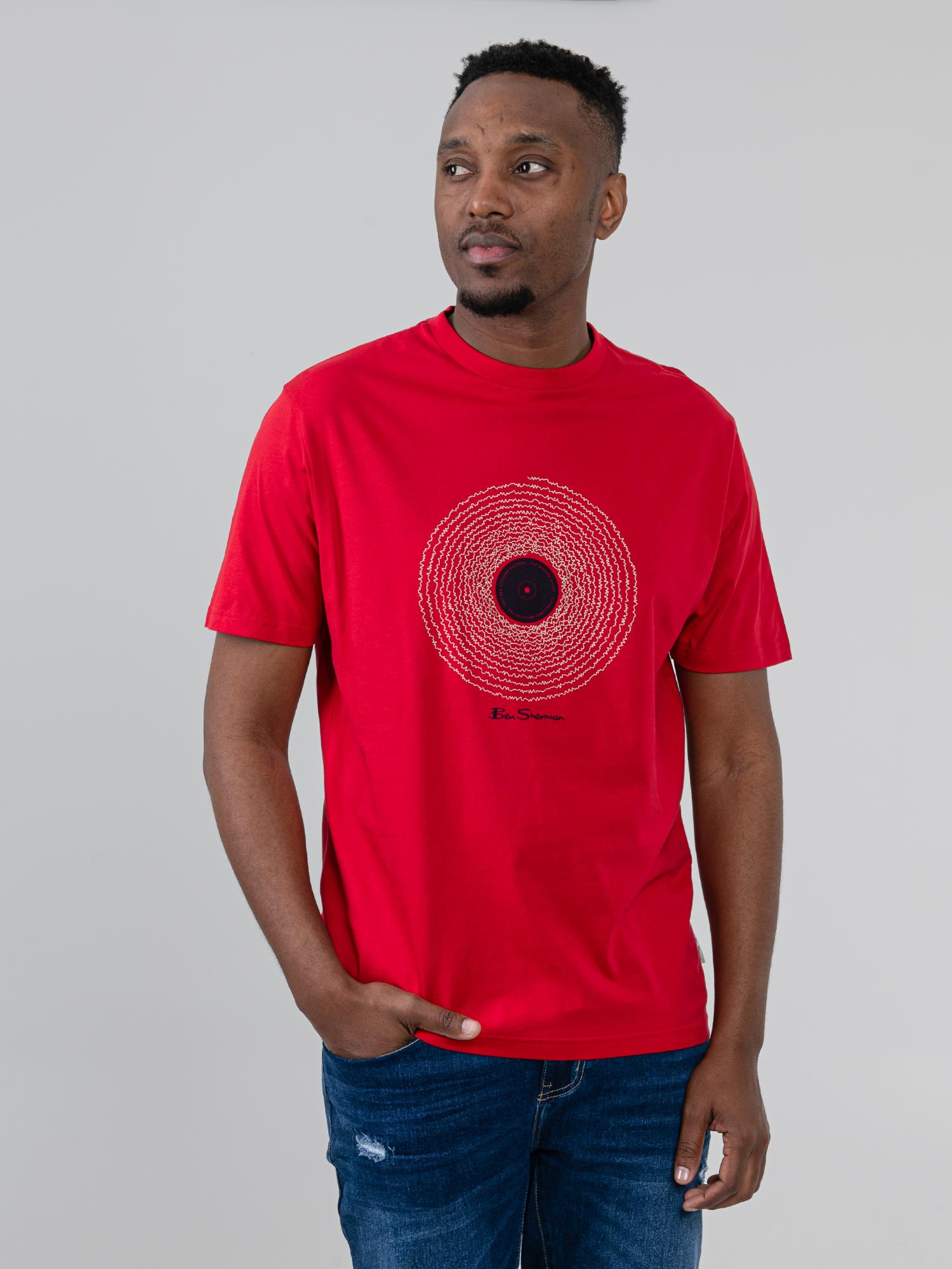 Ben Sherman Mens Sound Waves T-Shirt In Red