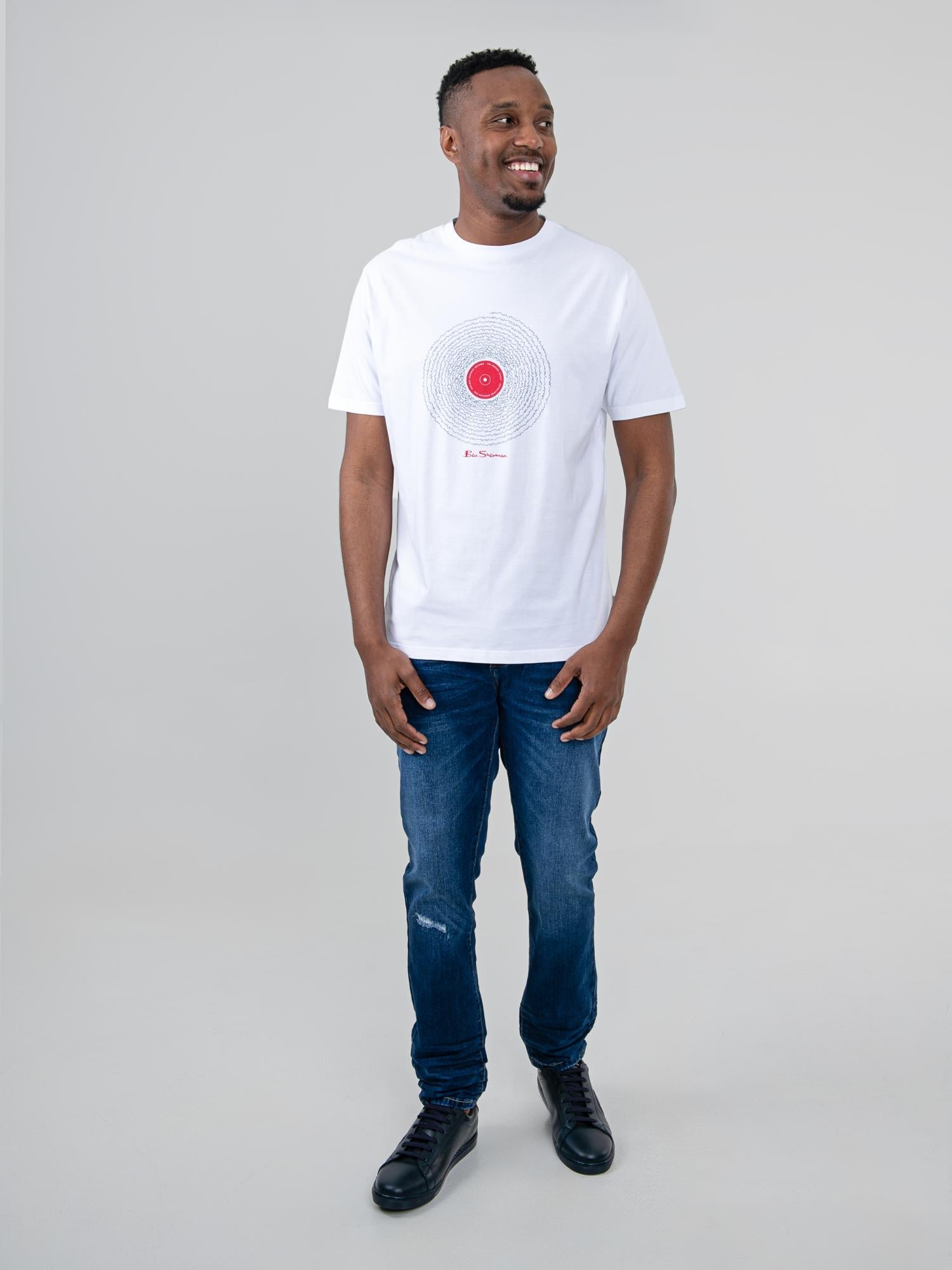 Ben Sherman Sound Waves Mens T-Shirt In White