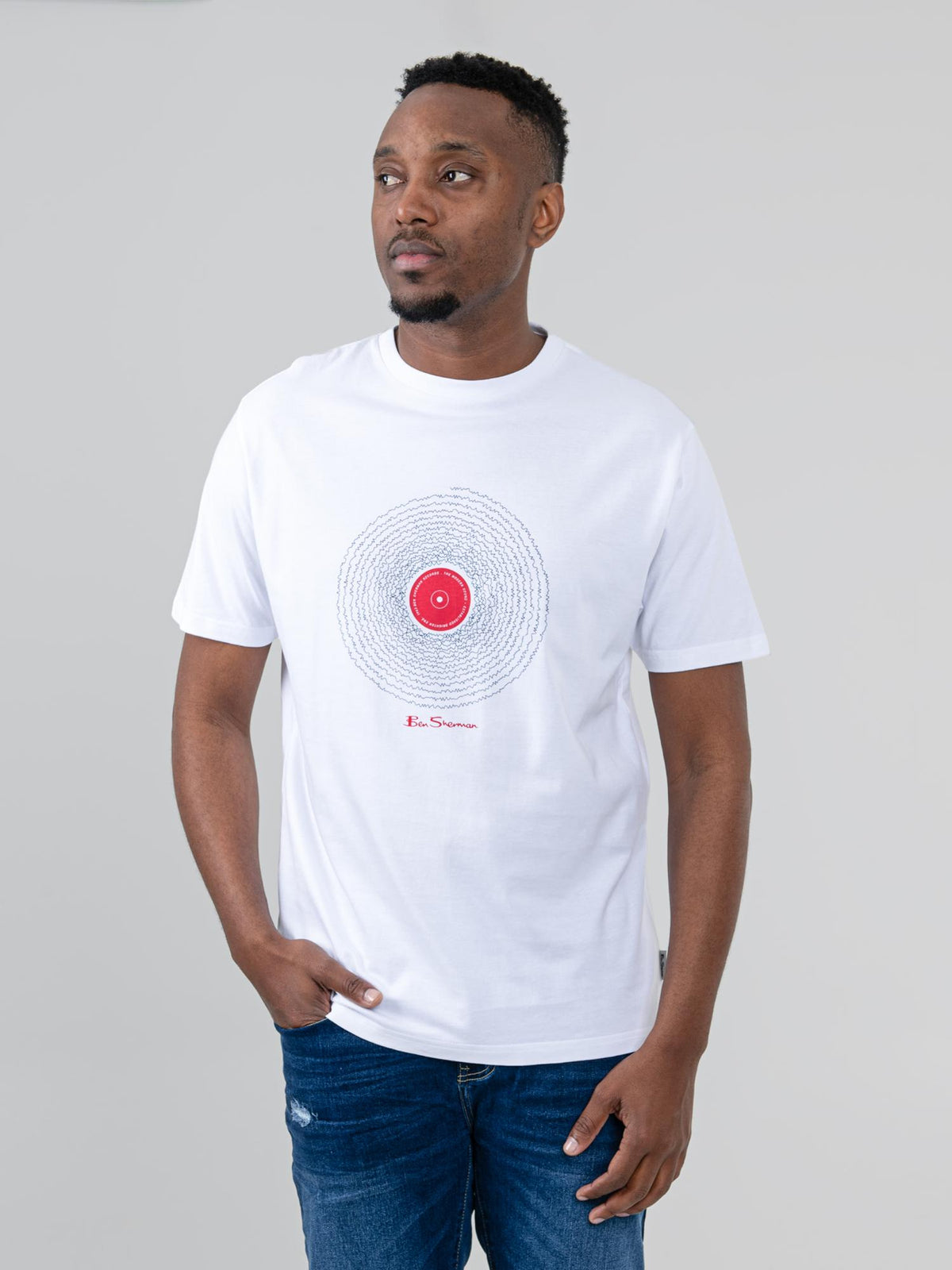Ben Sherman Sound Waves Mens T-Shirt In White