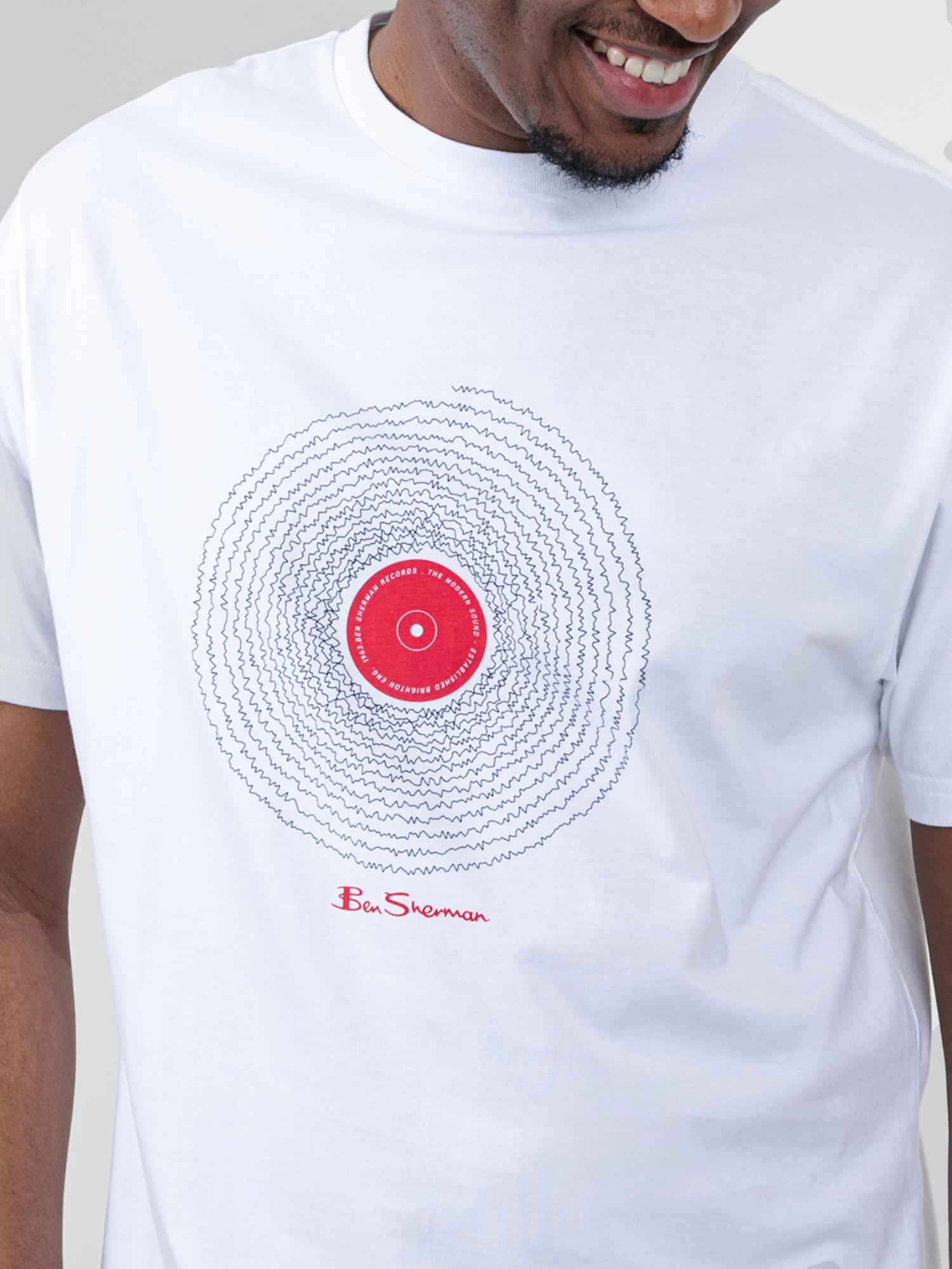 Ben Sherman Sound Waves Mens T-Shirt In White