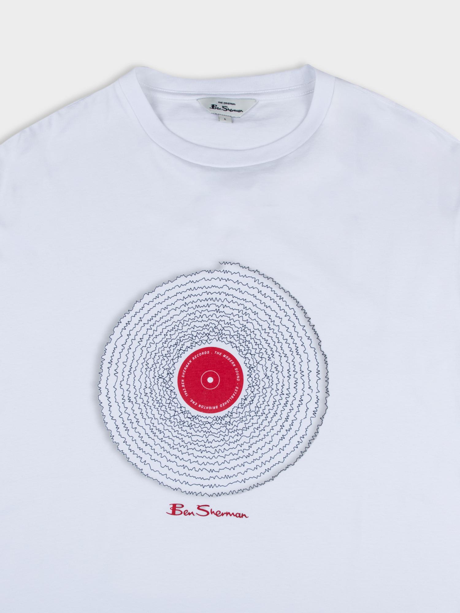Ben Sherman Sound Waves Mens T-Shirt In White