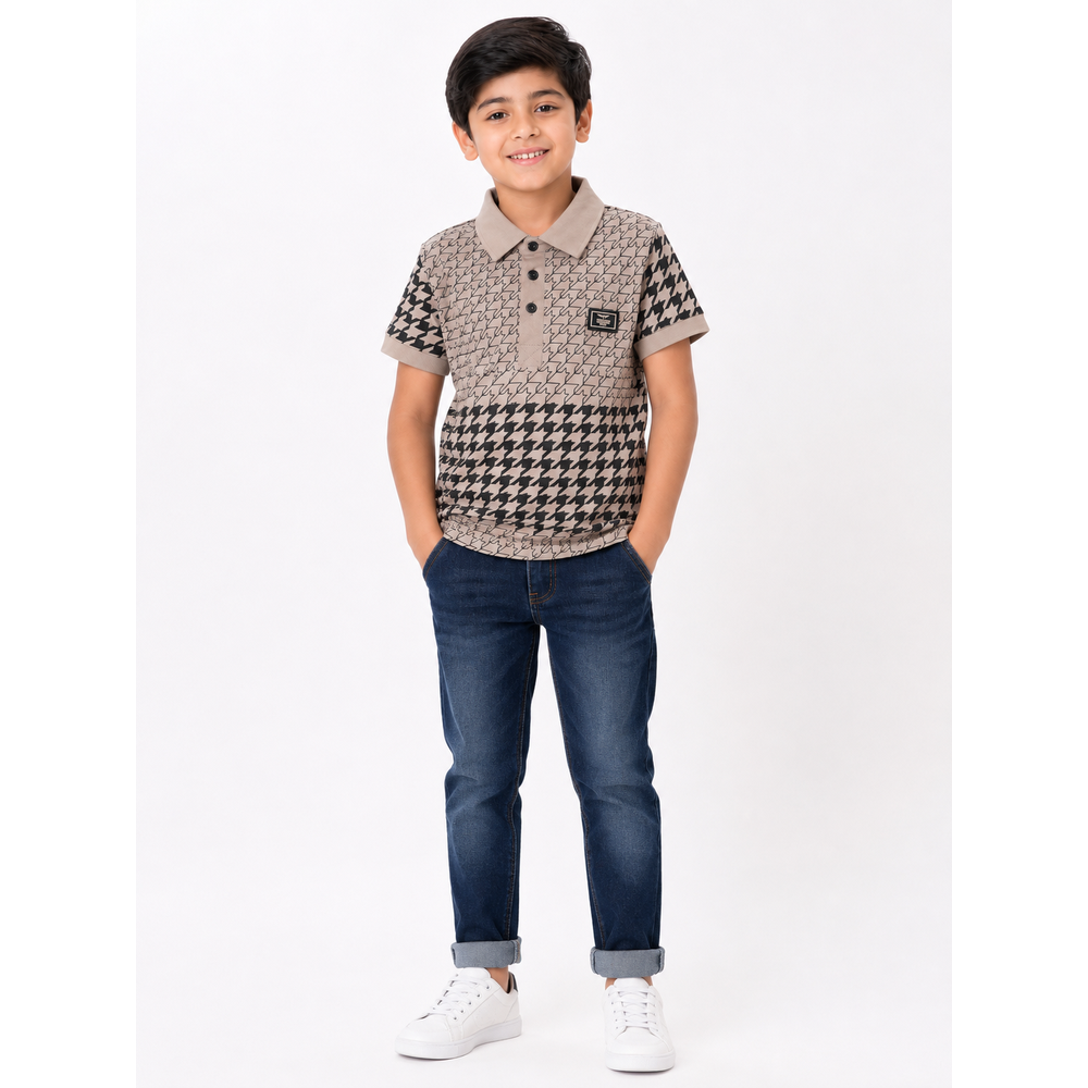 Soviet Boys Blitz Short Sleeves Fashion Golfer In Taupe