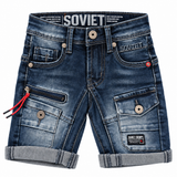 Soviet Boys Butler Fashion Denim Shorts In Blue Black