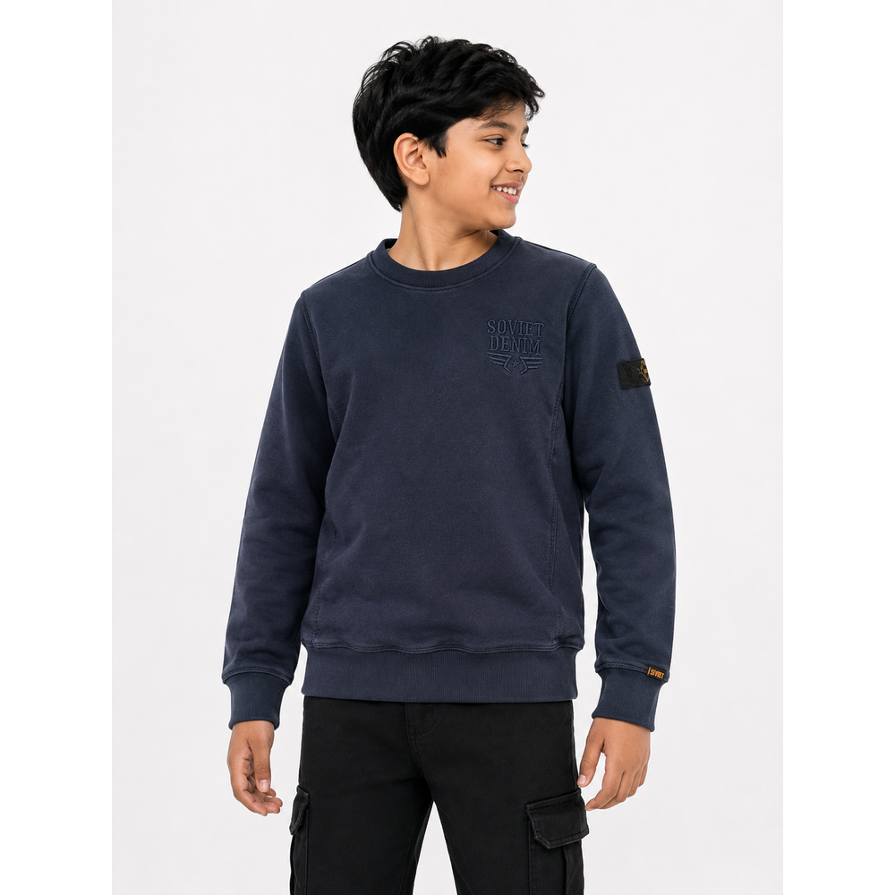 Soviet Boys Crew Neck Sweatshirt In Navy