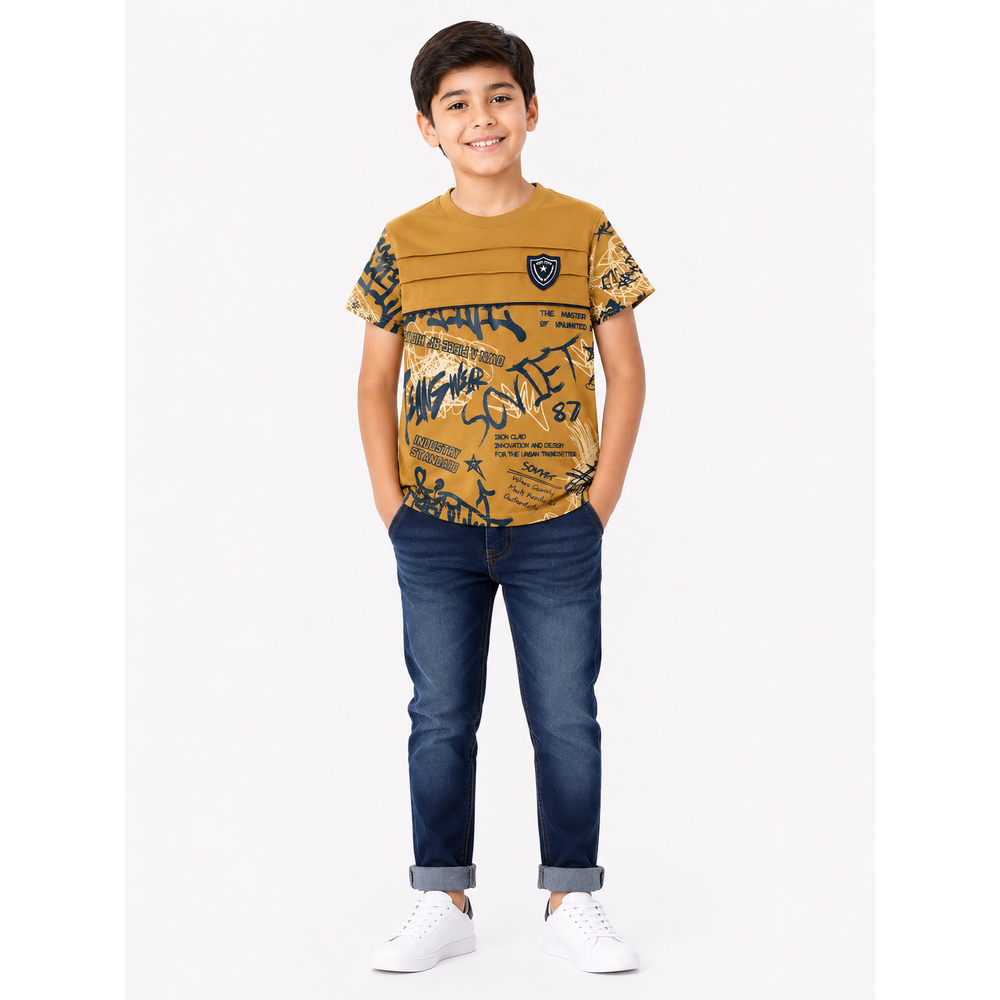 Soviet Boys Dynamic Short Sleeves Fashion T-Shirt In Sand