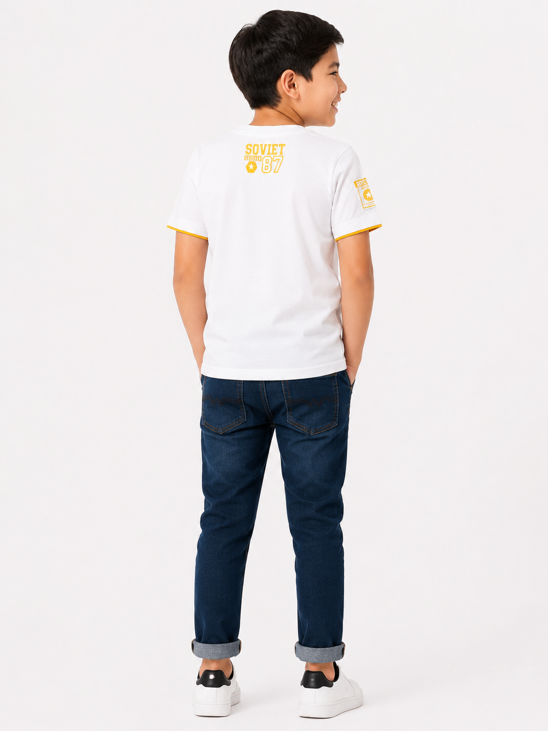 Soviet Boys Fierce Short Sleeves Fashion T-Shirt In White