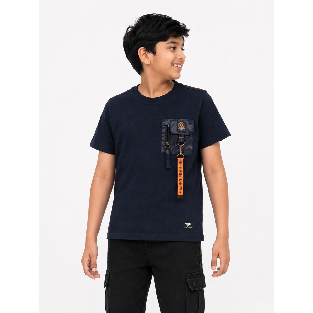 Soviet Boys Flawless Short Sleeves Fashion T-Shirt In Navy