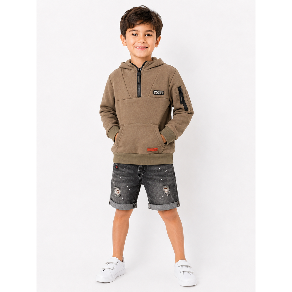 Soviet Boys Pique Fashion Hoodie In Olive