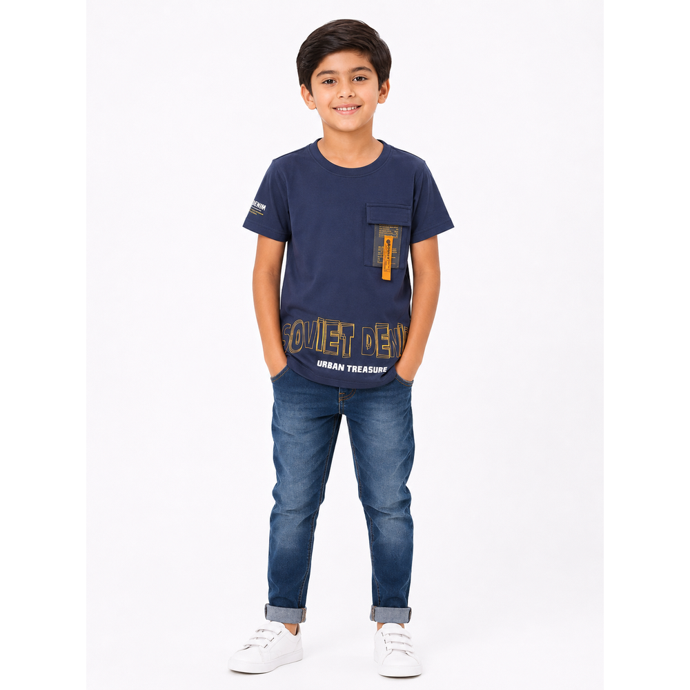 Soviet Boys Sub Zero Short Sleeves Fashion T-Shirt In Navy