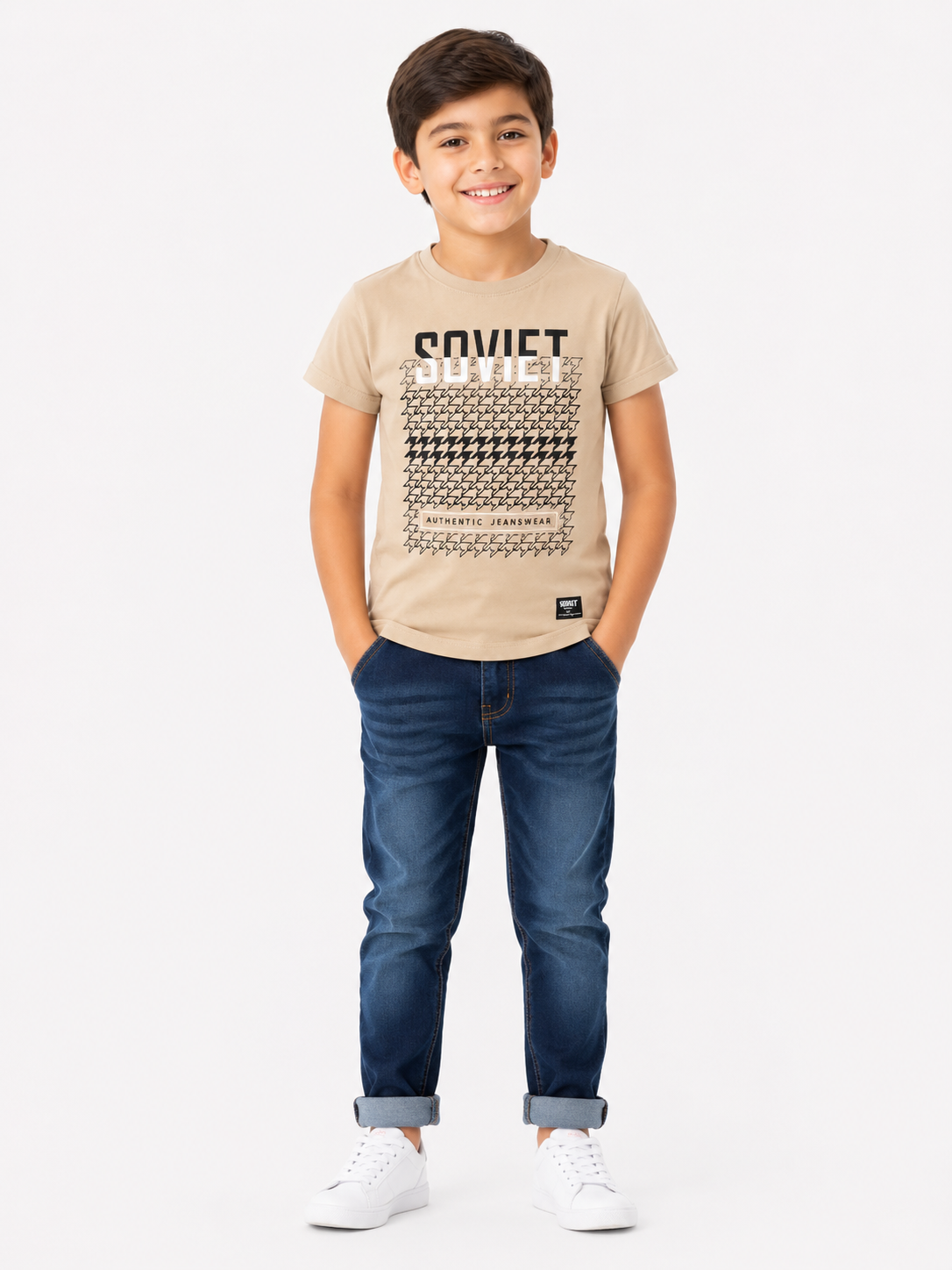 Soviet Boys Vivid Short Sleeves Fashion T-Shirt In Khaki