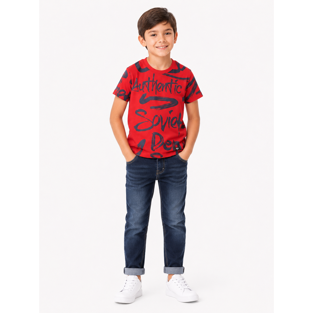 Soviet Boys Whirlwind Short Sleeves Fashion T-Shirt In Red