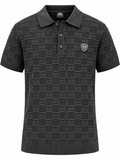 Soviet Cuba Mens Short Sleeve Knitted Golfer In Black