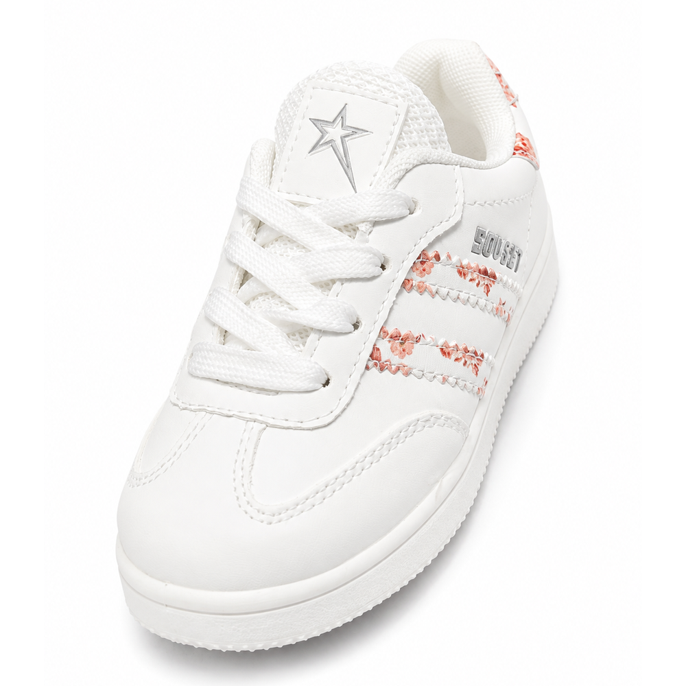 Soviet Girls K Isla Fash Low Casual Sneakers In White Mono/Floral