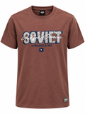 Soviet Penn Mens Short Sleeve Box Fit Fashion T-Shirt In Chocolate