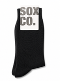 Sox Co. Mens Plain Silky Socks In Black