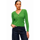 Stella Morgan Long Sleeve Cardigan In Green