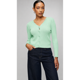 Stella Morgan Long Sleeve Cardigan In Mint