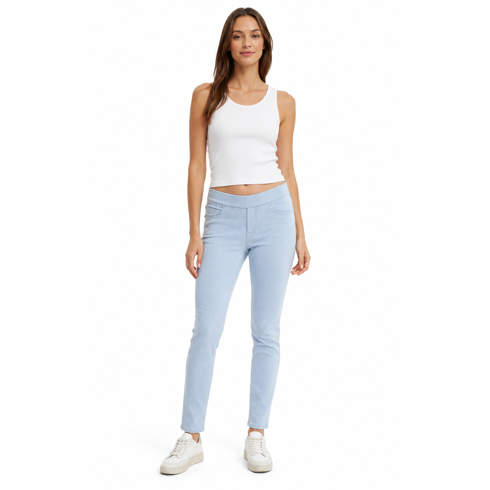 Stella Morgan Mid Waist Narrow Waistband Jeggings In Pale Blue