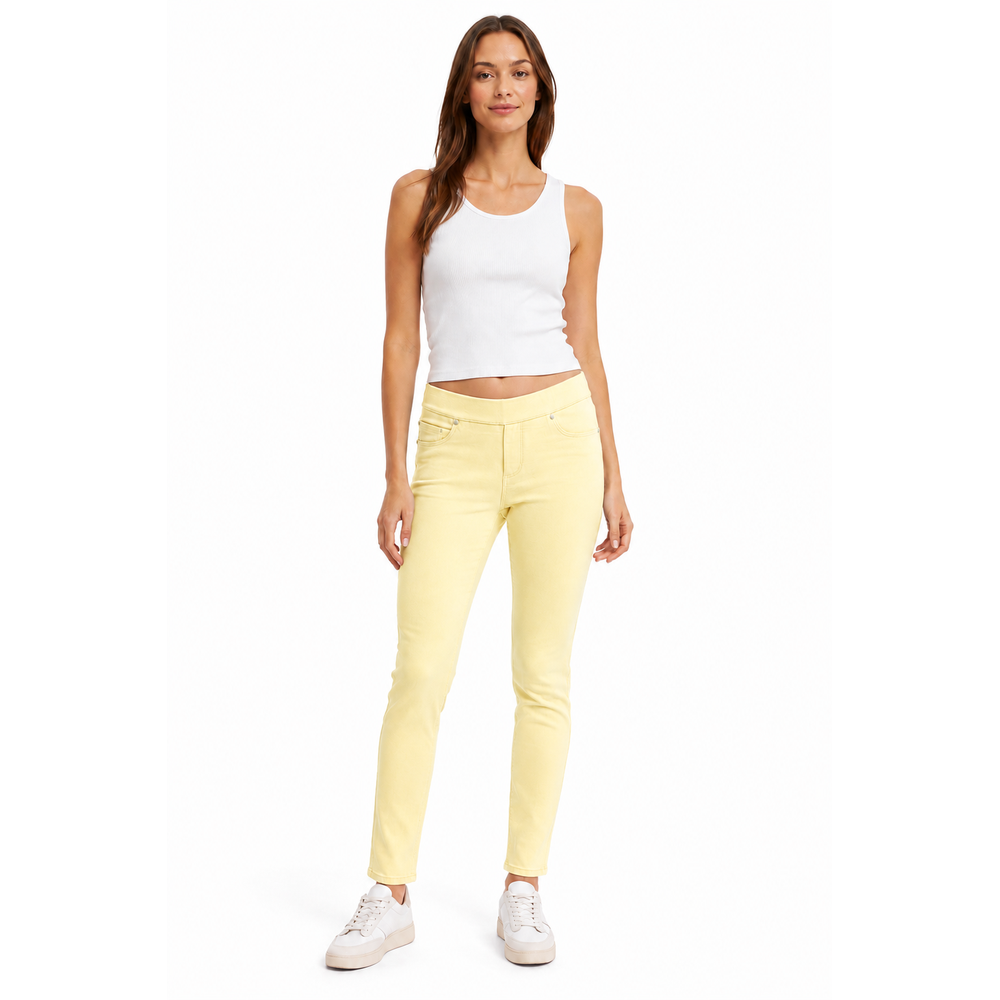Stella Morgan Mid Waist Narrow Waistband Jeggings In Yellow