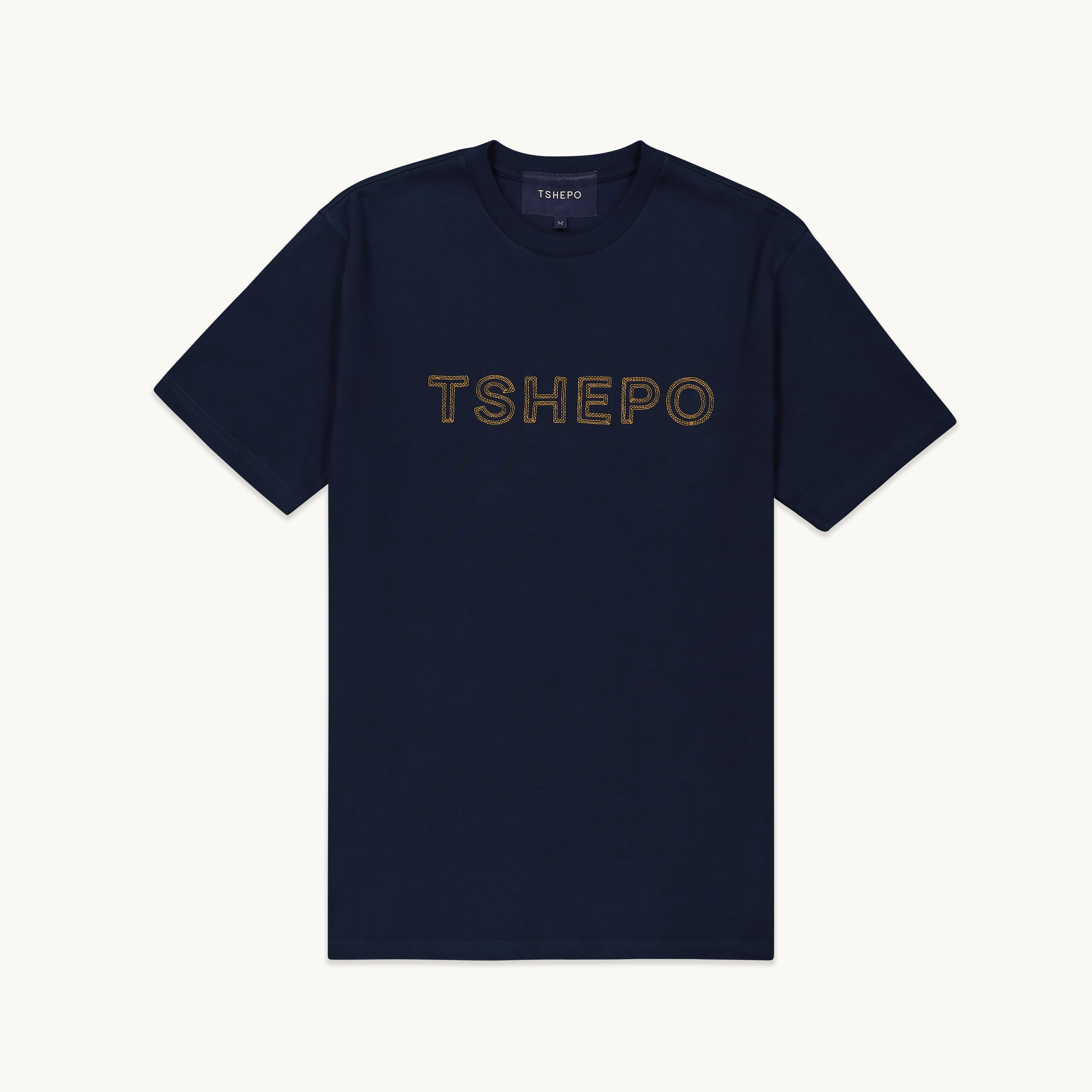 Tshepo Jeans Unisex Stitch Embroidery T-Shirt In Navy