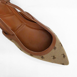 Polo 0078853 Ladies Jacquard Slingback Flat Shoes Stone