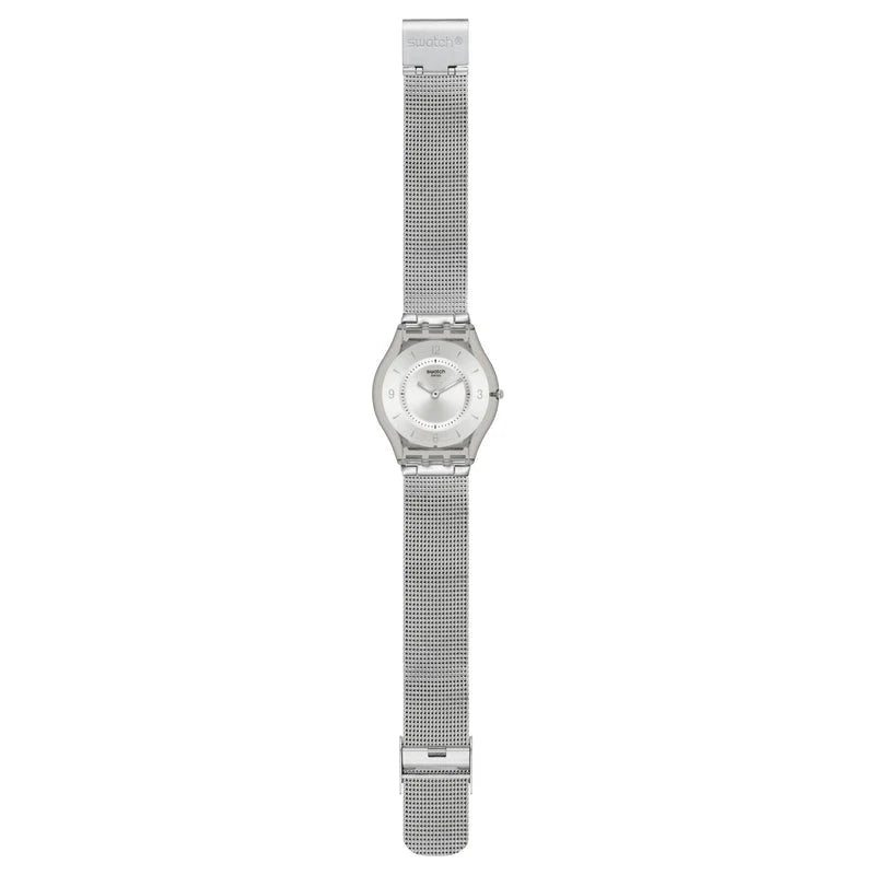 Swatch Metal Knit Again Silver Watch