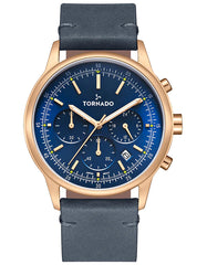 Tornado Classic Men's Multi Function Blue Dial Watch - T24108-RLNN