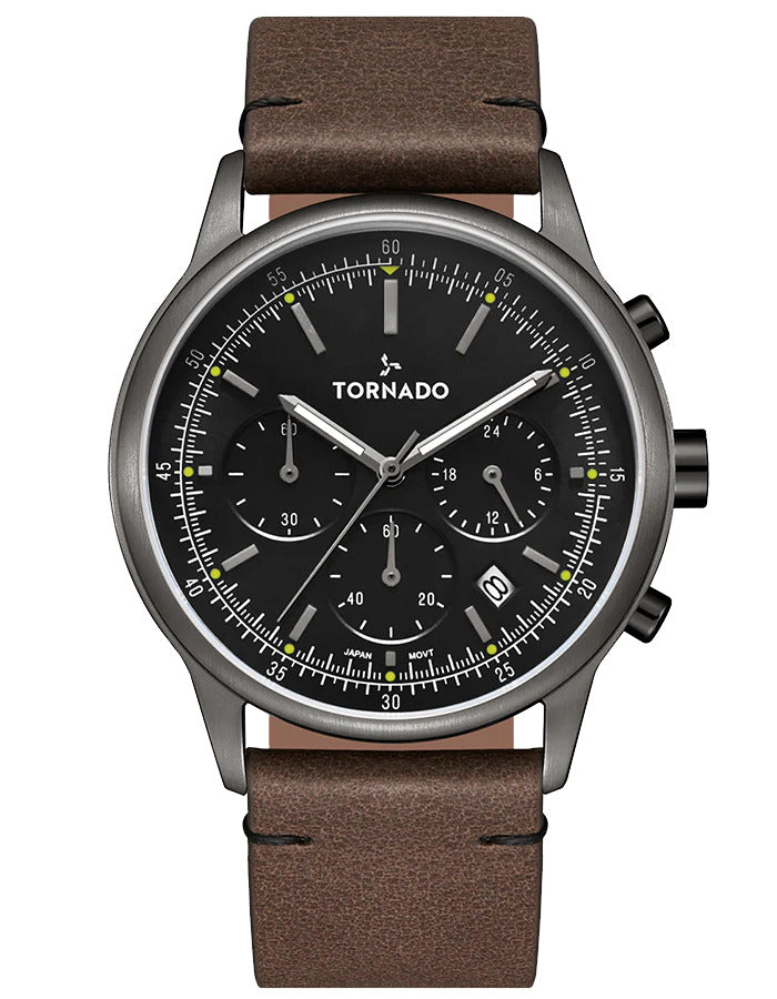 Tornado Classic Men's Multi Function Black Dial Watch T24108-ELDB