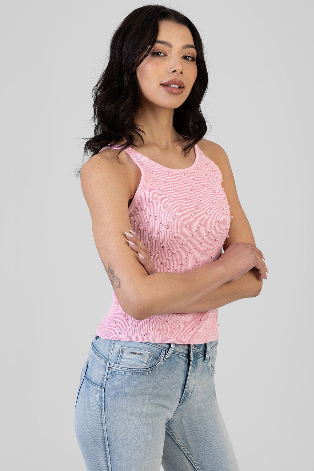 Sissy Boy Fall Into You High Neck Knit In Pink