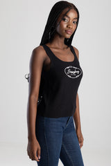Sissy boy Ladies Embroidered Logo Tank Top In Black