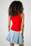 Sissy boy Red Sleeveless Knitwear Vest Top With White Hearts