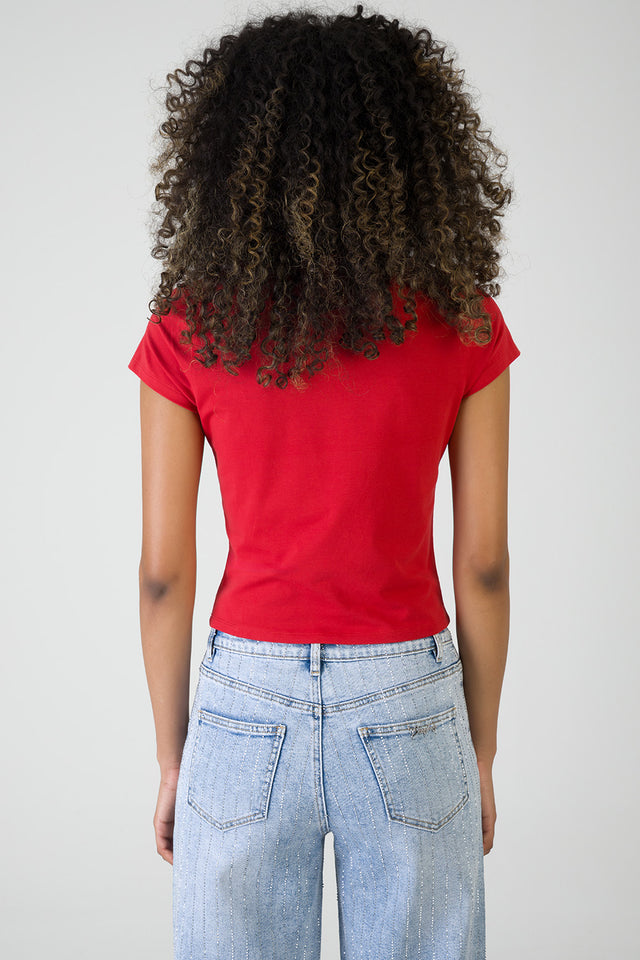 Sissy boy Red Baby T-Shirt With Pearl Branded