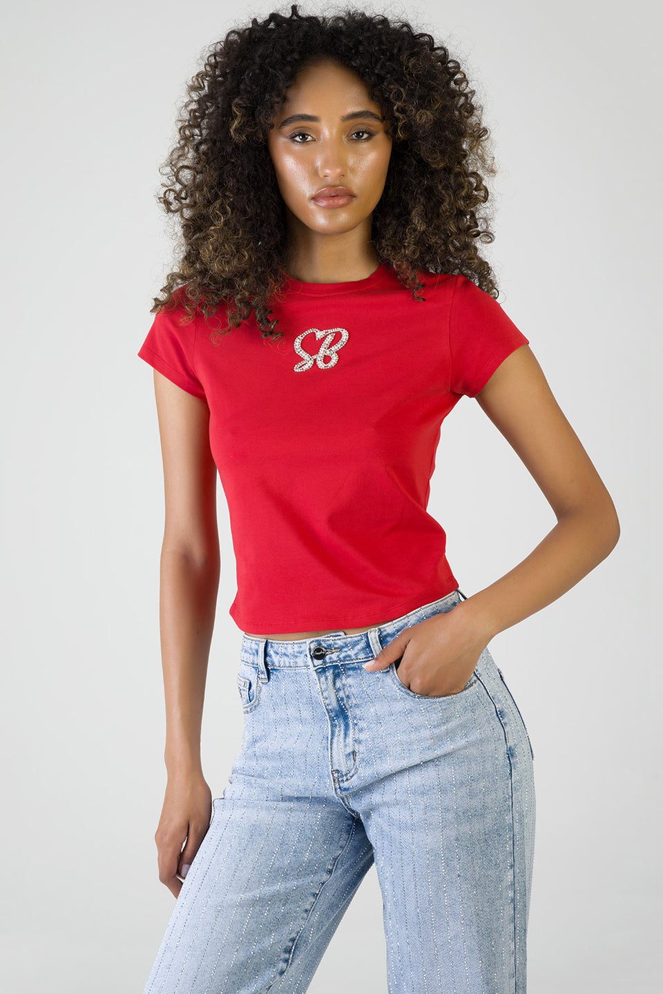 Sissy boy Red Baby T-Shirt With Pearl Branded
