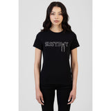Sissy Boy Womens Glitter In The Dark Regular T-Shirt In Black