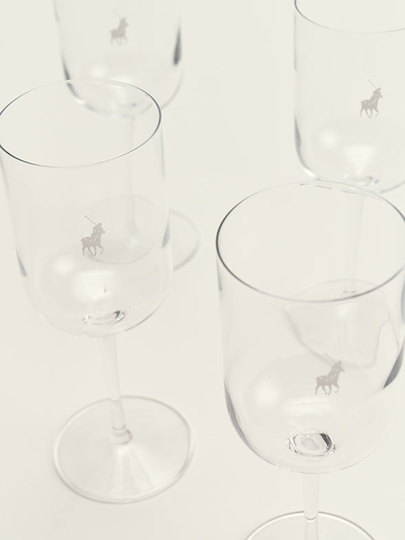 Polo Red Wine Glasses 4 Piece Set In Transparent