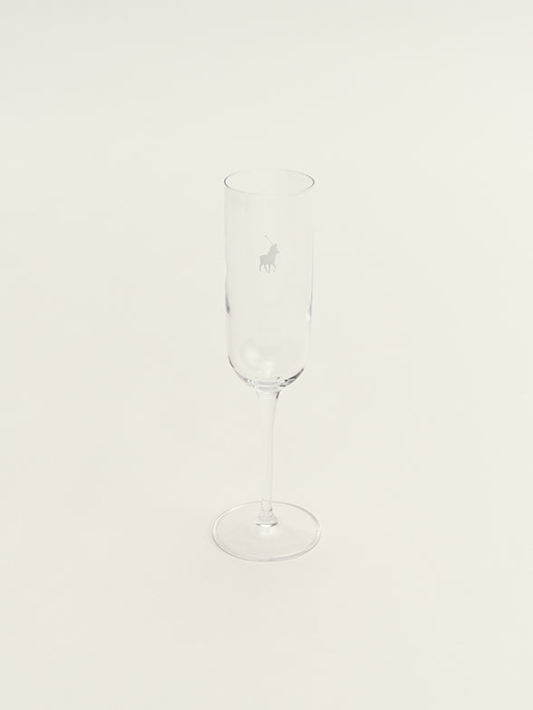 Polo Champagne Flute Glasses 4 Piece Set in Transparent